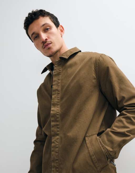 Barbour Yorklane twill overshirt in light brown, 4 of 5