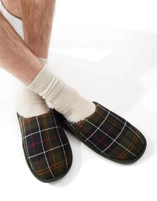 Barbour - Young - Chaussons style mules en fausse fourrure à carreaux écossais , 4 de 4