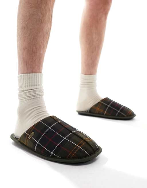 Barbour young best sale tartan slippers