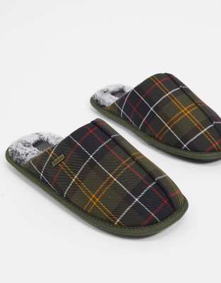 tartan mule slippers