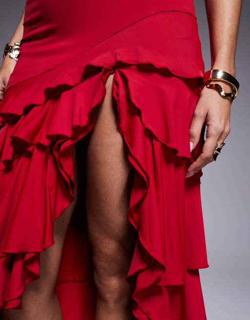 strapless open back dress Bordeaux Linen Dress Bardot main image 0