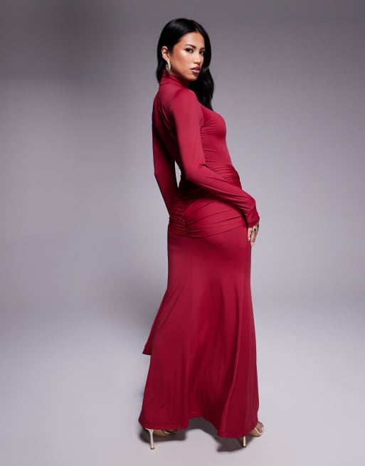 Bardot Alix Maxi Tie Front Dress Burgundy