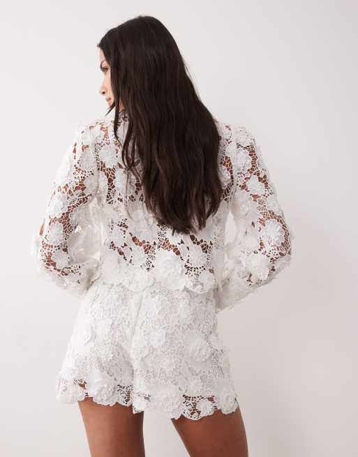 Bardot - Amyra - Elfenbensfarvede hjøjtaljede shorts - Del af sæt, 4 af 5