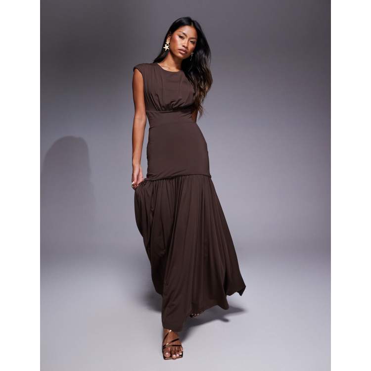 costarellos maxi dress Costarellos - Fara Crepe Crystal Gown