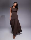 [Bardot] Bardot Annaise high neck maxi dress in chocolate-Brown 8 Chocolate
