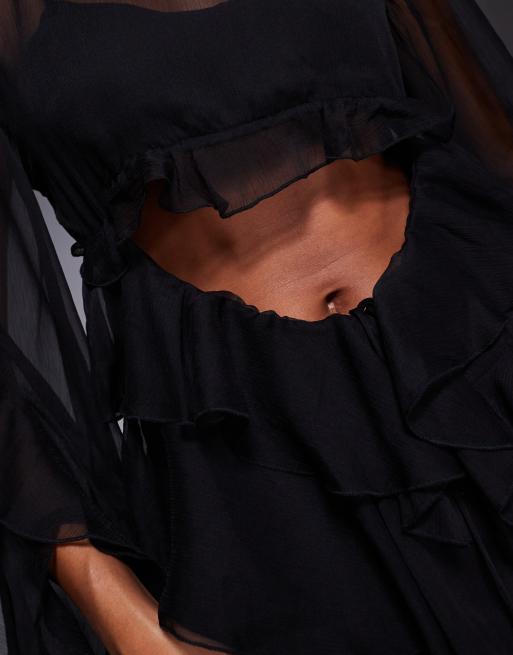 Bardot Anyssa ruffle mini dress in black