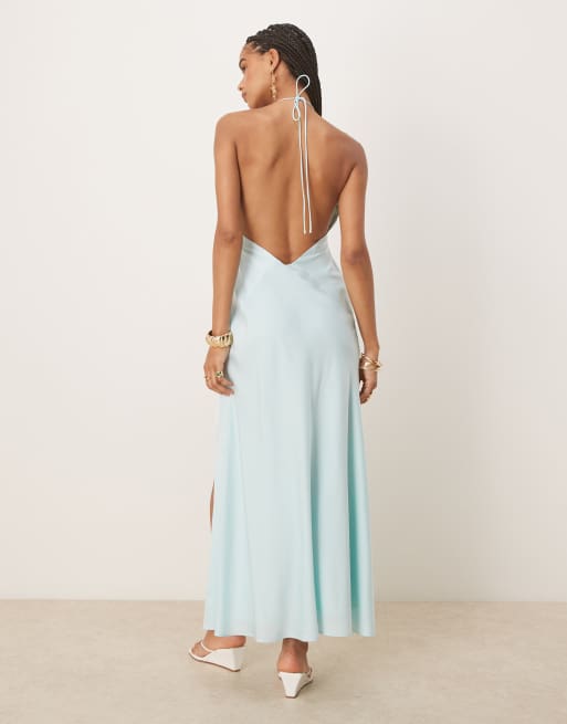 halter neck dress midi Marbella. Halter-Neck Linen Midi Dress – Bali Lane main image 0