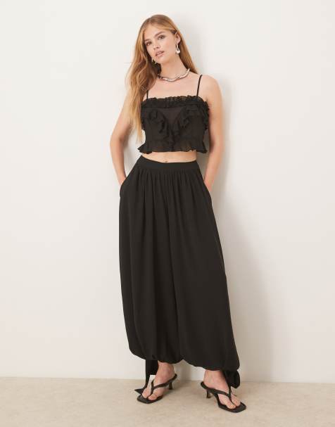 Bardot Arila soft balloon pants in black - part of a set - view 1