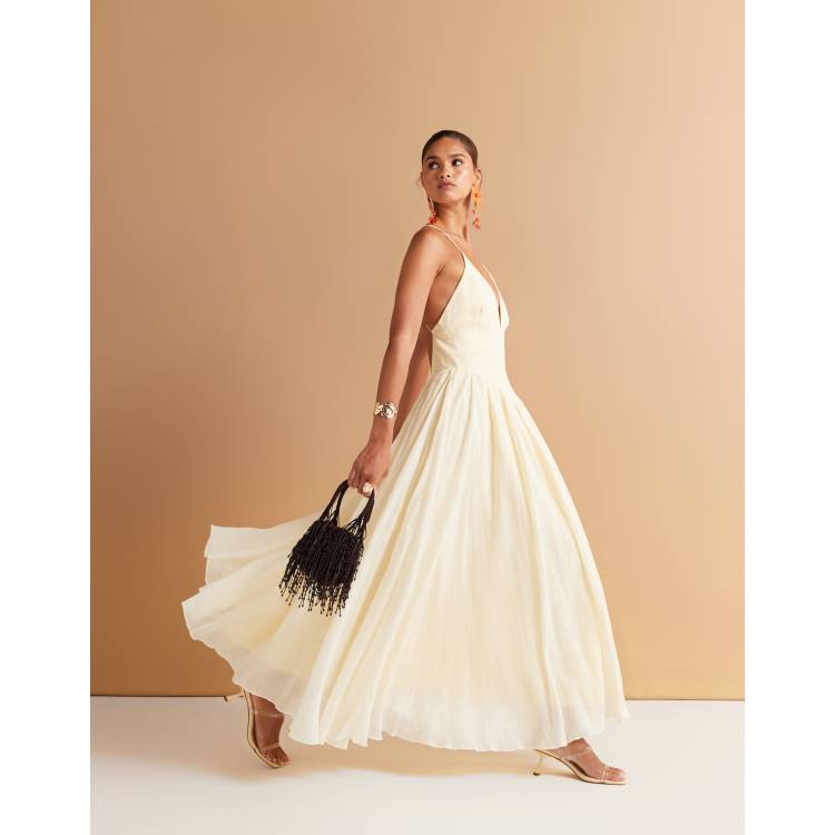 Bardot Arletha halter maxi dress in canary yellow | ASOS