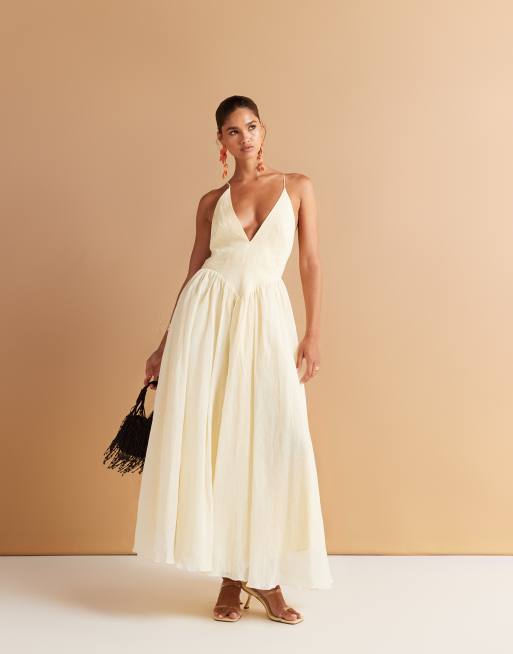 Bardot Arletha halter maxi dress in canary yellow | ASOS
