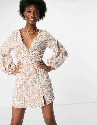 Bardot floral wrap hot sale dress