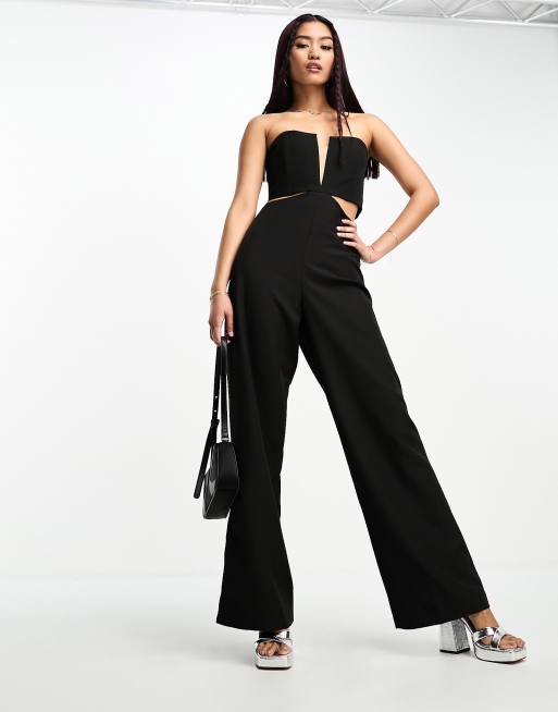 Bardot bandeau jumpsuit in black | ASOS