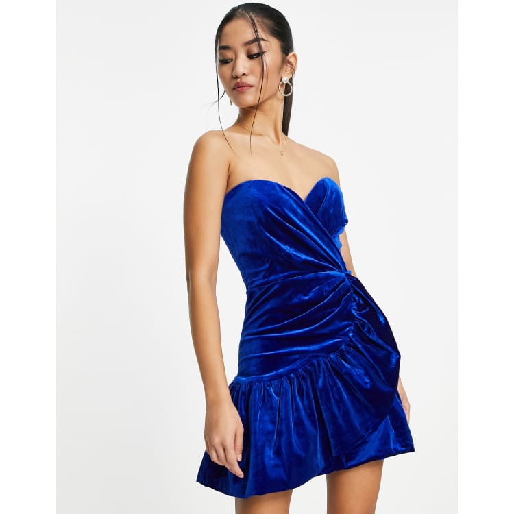 Electric blue 2025 bardot dress