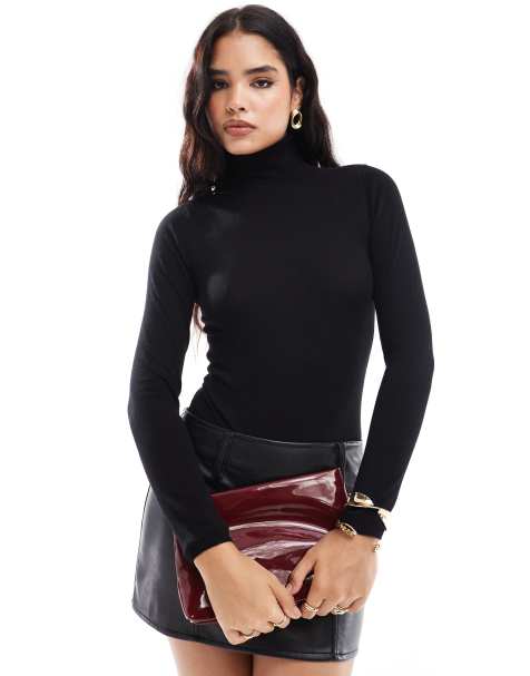 Bardot - Body in maglia nero a collo alto - view 1