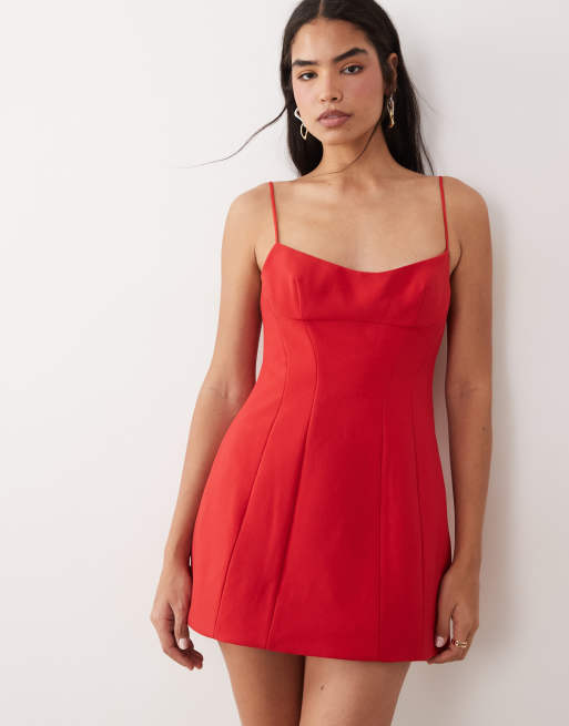 Bardot - Branca - Robe caraco courte et structurée - Rouge, 2 de 4
