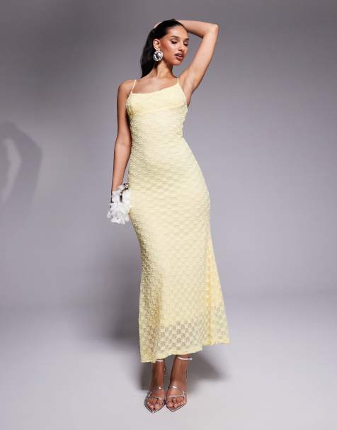 Bardot - Citrongul midikjole i mesh - view 1
