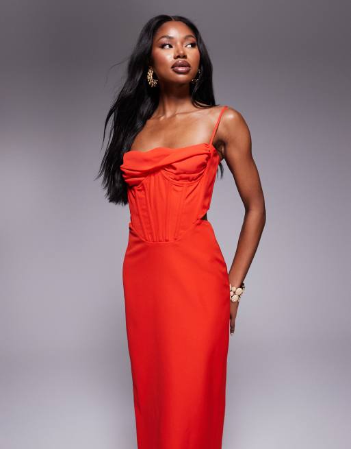 knee length dresses for ladies The Red Lace Dress in Picasso Red 6 / Picasso Red / Lambskin Leather
