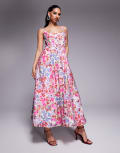 [Bardot] Bardot corset midi dress in pink floral 10 Pink Floral