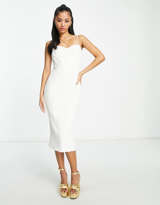 Ivory Sweetheart Bodycon Midi Dress