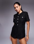 [Bardot] Bardot Estelle boucle playsuit in black 16 Black