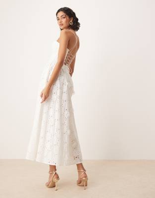 Bardot Estie Broderie Anglaise Cotton Maxi Dress