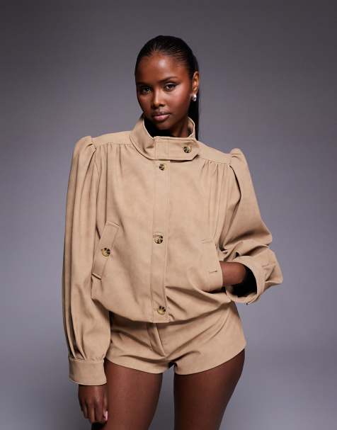 Bardot faux suede co-ord in soft beige - view 1