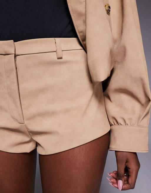 Bardot faux-suede shorts in soft beige (Part of a set), 4 of 5