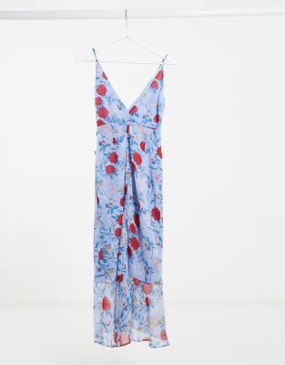 bardot floral slip dress