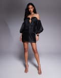 [Bardot] Bardot Freda volume mini dress in black 12 BLACK