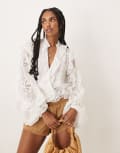 [Bardot] Bardot frill embroidered blouse in orchid white 6 ORCHID WHT