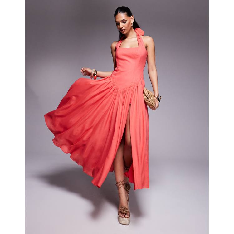 slim fit dress slacks Bardot Marabella Halter Mini Dress main image 0