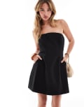 Bardot hourglass mini dress in black