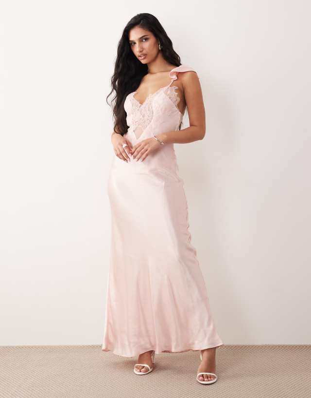 asos design premium lace and pleat bardot maxi dress Ivy plunge neck detailing satin in soft pink Dark cherry Patagonia Organic Cotton Seersucker Style:BR0439K The zip Your Size:12 US Child