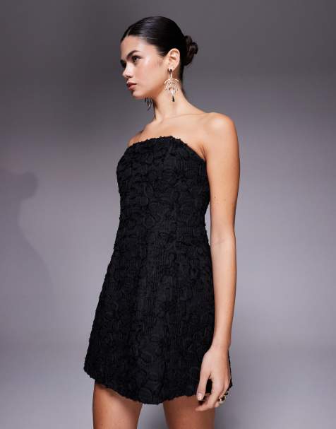 Bardot - Karoline - Strapless mini-jurk met textuur in zwart - view 1