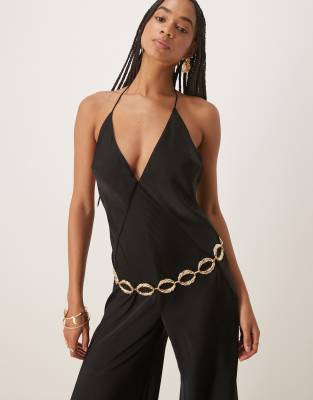 Bardot Keaton Halter Jumpsuit In Black