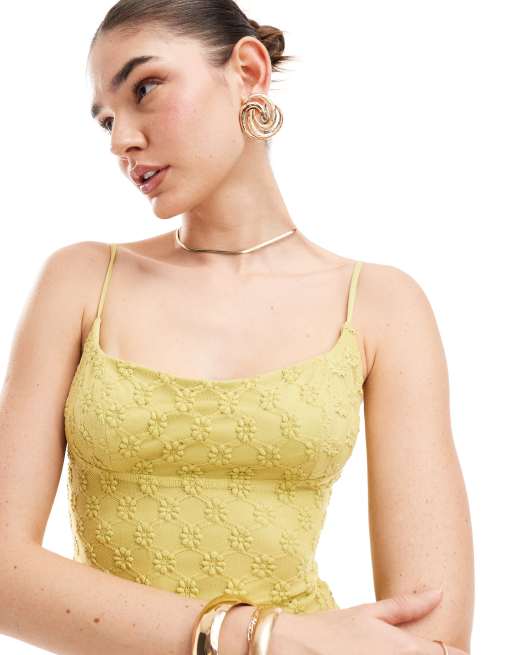 Bardot lace cami maxi dress in moss green | ASOS