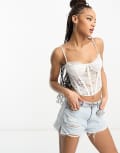 [Bardot] Bardot lace corset top in white 12 White