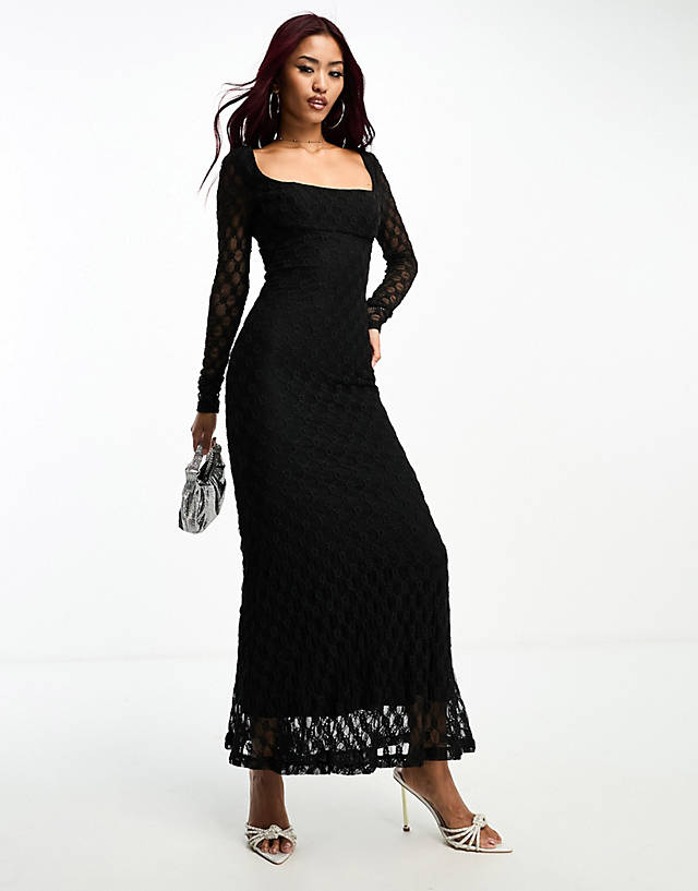Bardot - lace midi dress in black