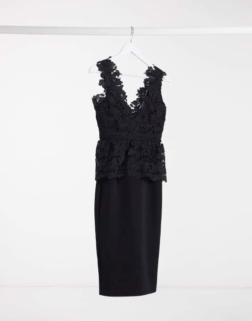 Bardot lace peplum dress hotsell