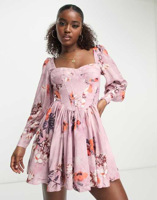 Bardot Elsie Floral Corset Mini Dress