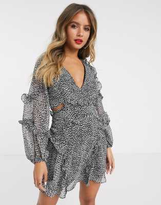 black and grey leopard print dress