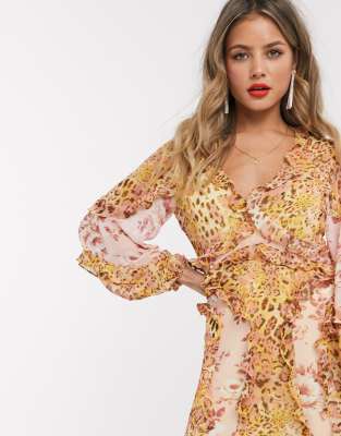 mustard bardot maxi dress