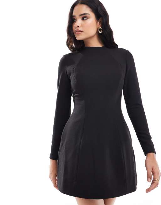 Bardot black dress long sleeve sales