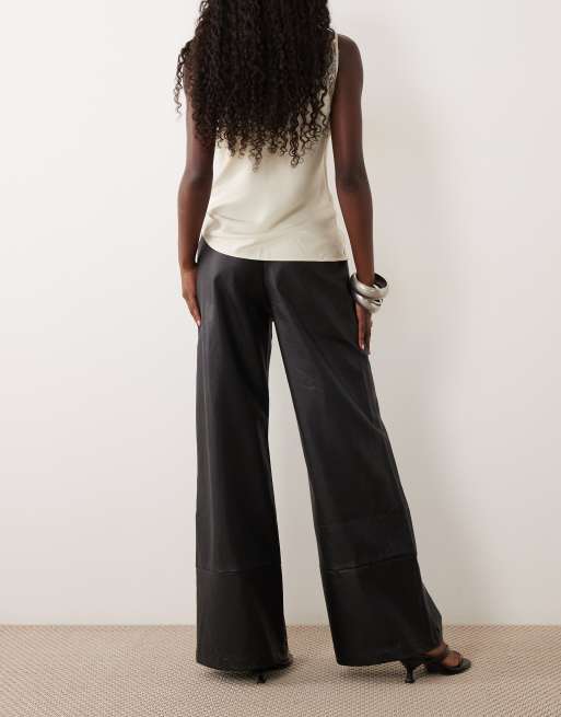 Bardot Marlow PU wide leg pant in black, 5 of 5