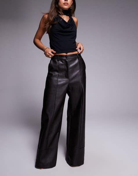 Bardot Marlowe faux leather pants in dark chocolate - view 1