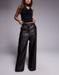 [Bardot] Bardot Marlowe faux leather pants in dark chocolate-Brown 10 Dark Chocolate
