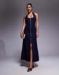 [Bardot] Bardot Martel denim midi dress in dark denim-Blue 6 Dark