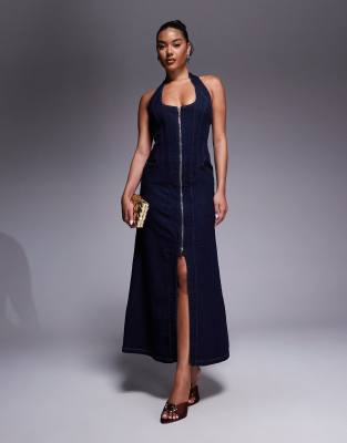 Bardot Martel Midi Dress In Blue