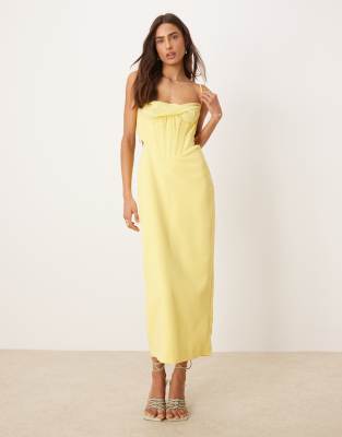 Bardot - Martini - Midikleid in Limoncellogelb