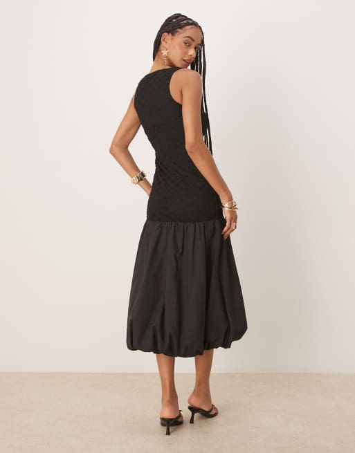 Bardot Melody lace poplin maxi dress in black, 3 of 4